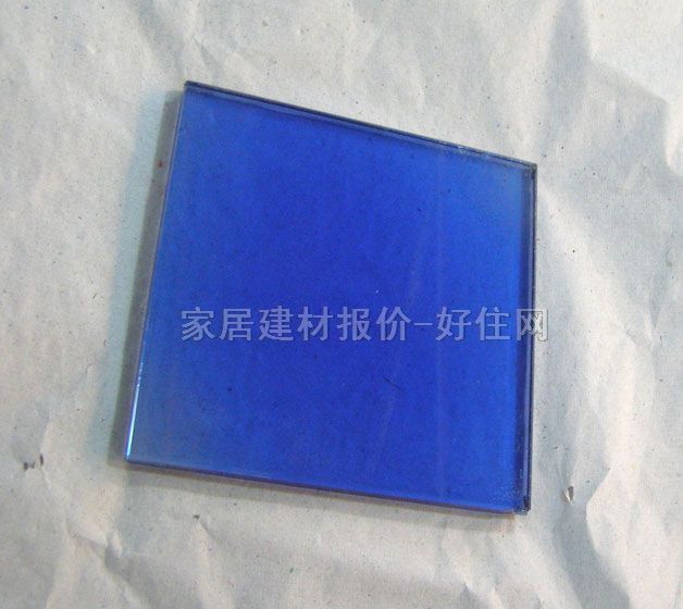 白云夹丝夹层玻璃 夹胶蓝色 5+5mm