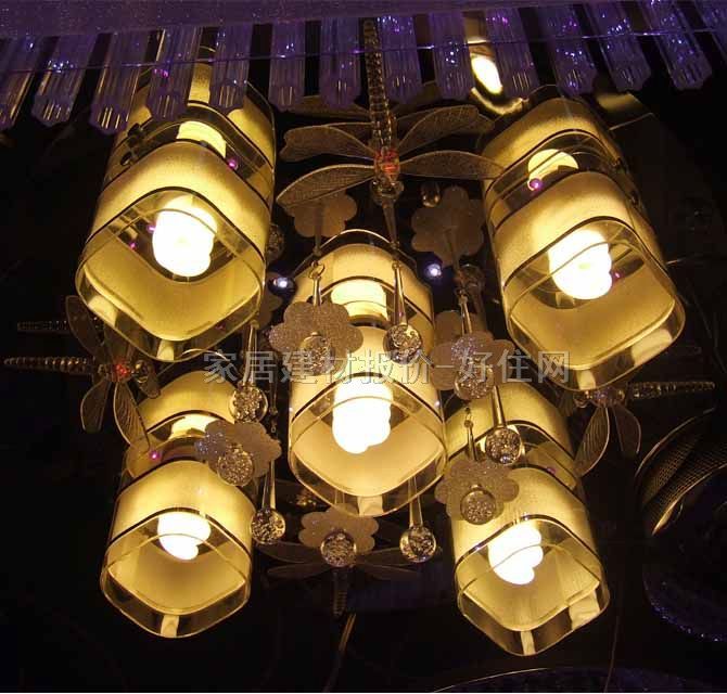 红美吸顶灯 LED餐厅吸顶灯 8225/5 圆形 大型奢华风格 透明玻璃