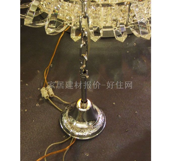 欧罗吊灯 398 金属灯架+真水晶灯罩 大型奢华式 Φ500mm 白色