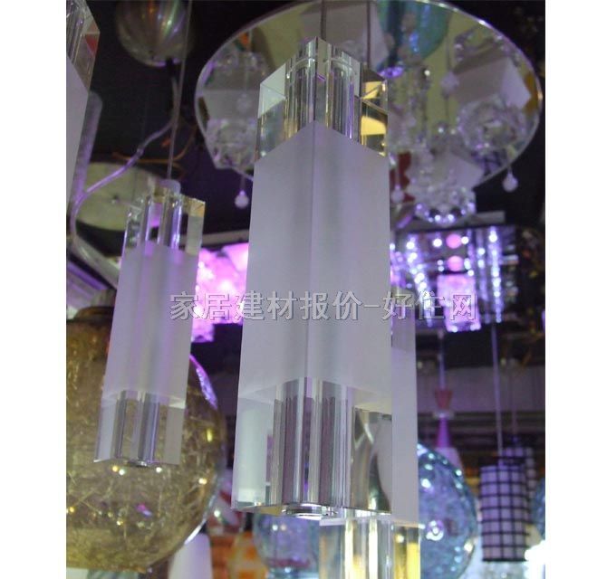美佳吊灯 98160/8 金属灯架+仿水晶玻璃灯罩 现代流行风格 500×250mm 白色