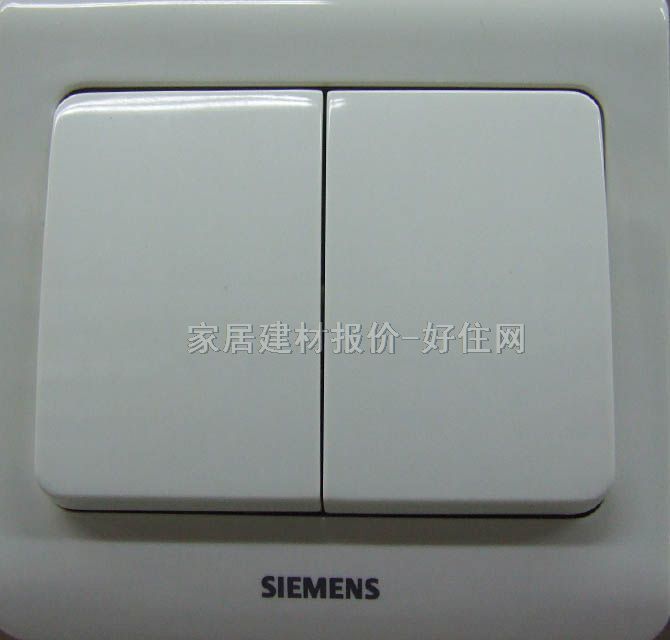 西门子大跷板开关面板 5TA0216-1 2位双控 白色