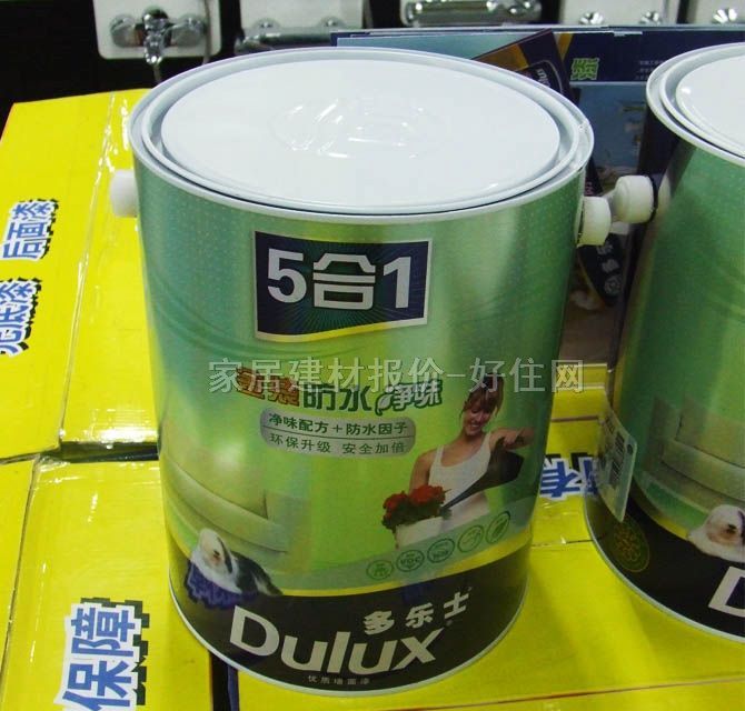 多乐士内墙乳胶漆 金装防水净味优质墙面漆5合1 5L 白色