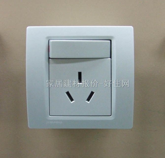 带开关插座面板 灵动系列5UB0736-2 三极带1位单控 银灰色