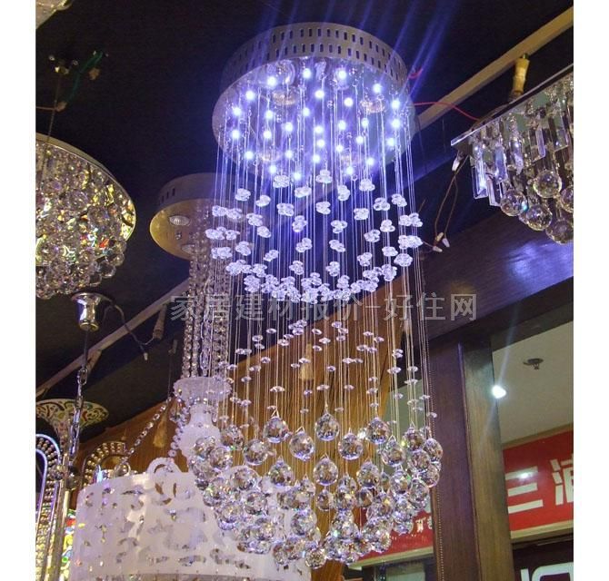 吊灯 6119/4 金属灯架+仿水晶玻璃灯罩 大型奢华式 H：800mmΦ300mm 白色