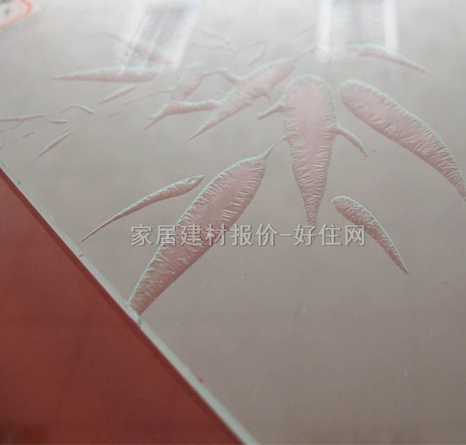 成东工艺玻璃 凹蒙玻璃竹叶 5厘