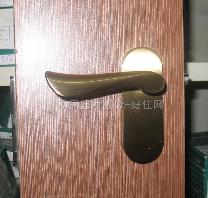 川口木门锁  AL-52-5K13-SG金沙色 45mm-55mm 锌合金 执手锁 哑光金
