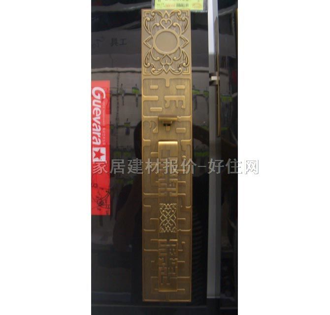 房门拉手把手 L95假锁 黄古铜