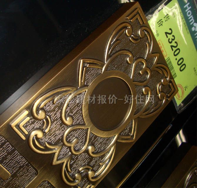 名门锁业房门拉手把手 L95假锁 黄古铜