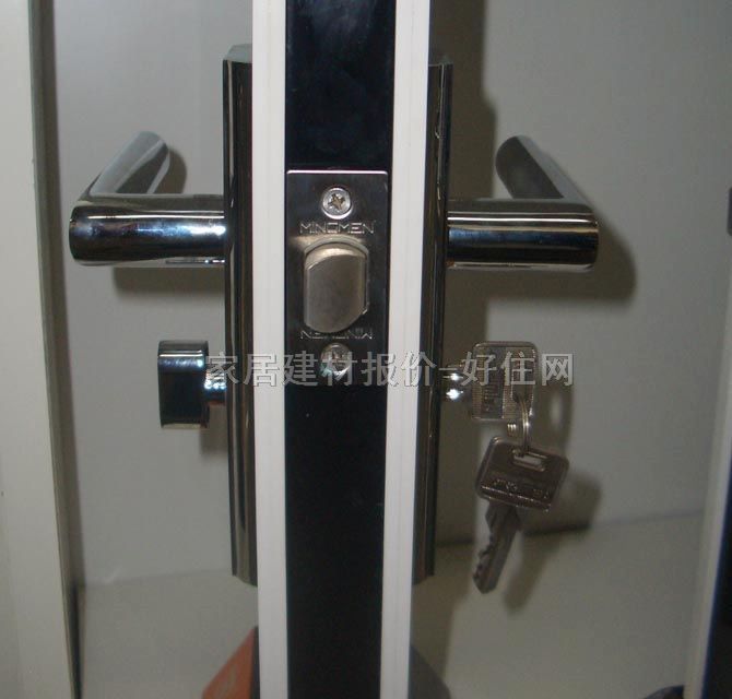名门锁业木门锁 FD2222暗红 45mm-55mm 锌合金 执手锁 闪光银