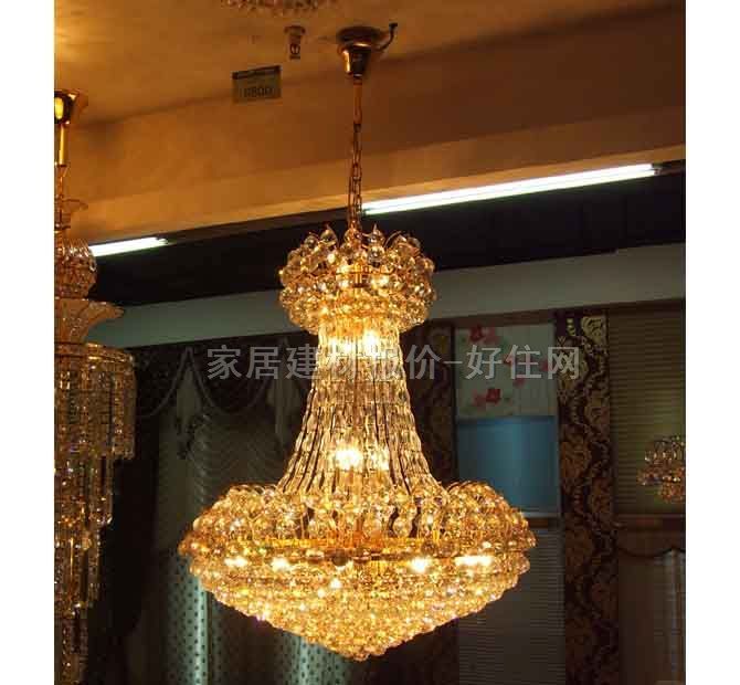 吊灯 7141/90*105 金属灯架+真水晶灯罩 大型奢华式 Φ900mm 白色