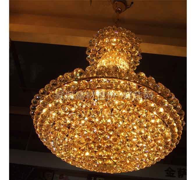 百栋吊灯 7141/90*105 金属灯架+真水晶灯罩 大型奢华式 Φ900mm 白色
