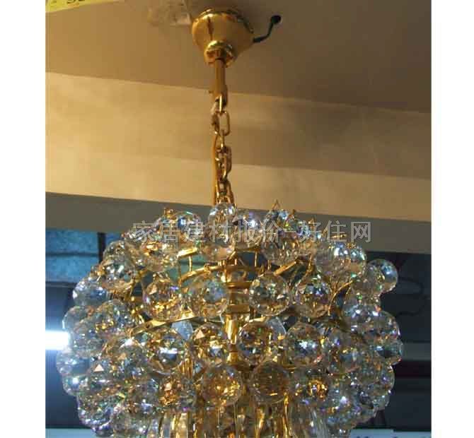 百栋吊灯 7141/90*105 金属灯架+真水晶灯罩 大型奢华式 Φ900mm 白色