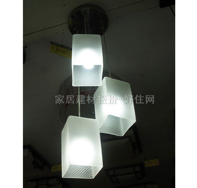 吊灯   728/3彩 金属灯架+工艺玻璃灯罩 现代简约风格 白色