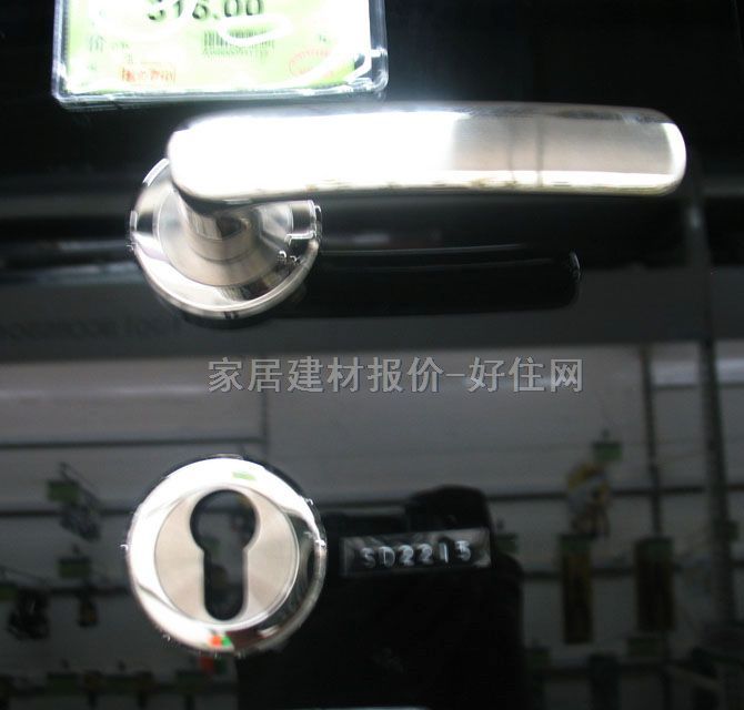 木门锁  S852215 45mm-55mm 锌合金 执手锁 闪银色