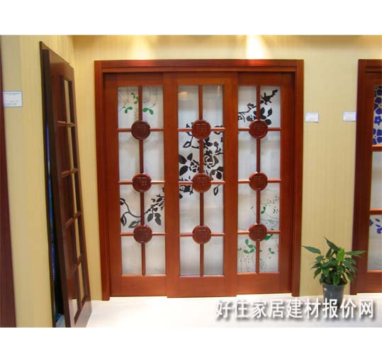 原木实木门 红樱桃复合福字三推 55924