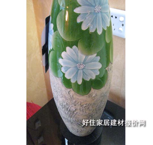 宏业台灯 绿叶百花瓶 高未知cm 传统古典 布艺灯罩 陶瓷灯架