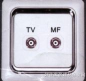 奇胜 信息插座面板 总共2位 QSCN8-2TV 白底亮银边 电视插座   